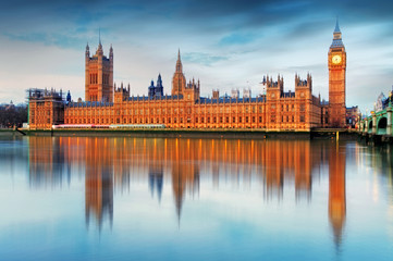 Canvas Print - Houses of parliament - Big ben, england, UK