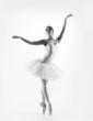© Acronym - Black and white image of a young beautiful ballet dancer