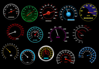 Leinwandbilder - Various speedometers set