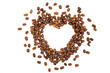 © andreiko - Coffee beans in shape of heart. coffee beans isolated on white