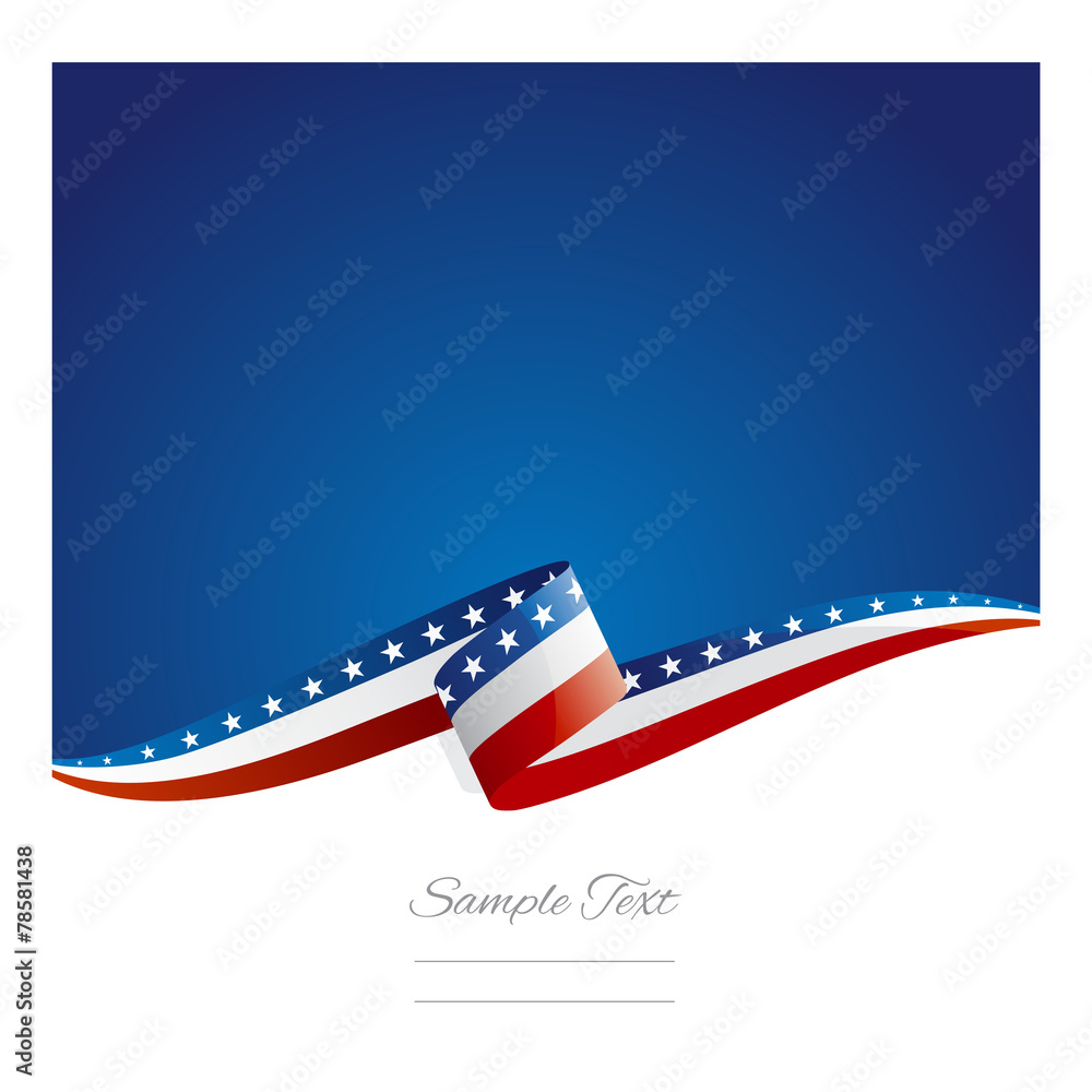 New abstract USA flag ribbon - obrazy, fototapety, plakaty 