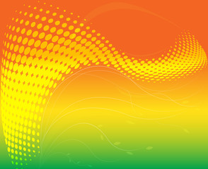 Wall Mural - Beautiful rainbow background with wave and halftone effect