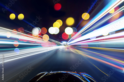Fotografía car on the road with motion blur background