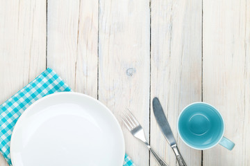 Poster - Empty plate, cup and silverware