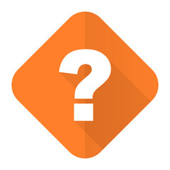 Poster - question mark orange flat icon ask sign