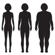 © eveleen007 - vector fat body, weight loss, overweight silhouette illustration