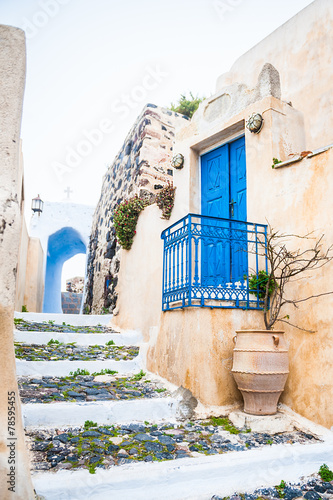 Naklejka - mata magnetyczna na lodówkę Old street in Pyrgos village