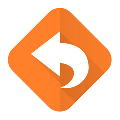 Poster - back orange flat icon arrow sign
