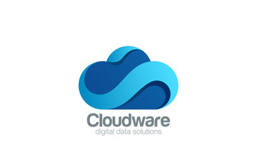 Poster - Logo Cloud computing design vector. Data storage icon