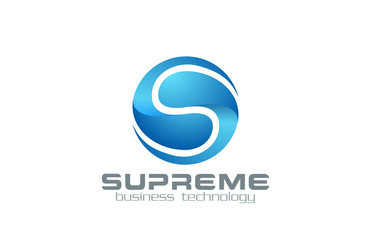Poster - Letter S Logo Sphere Abstract Business Technology Infinity loop