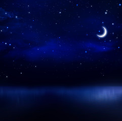 Wall Mural - night sky in the open sea