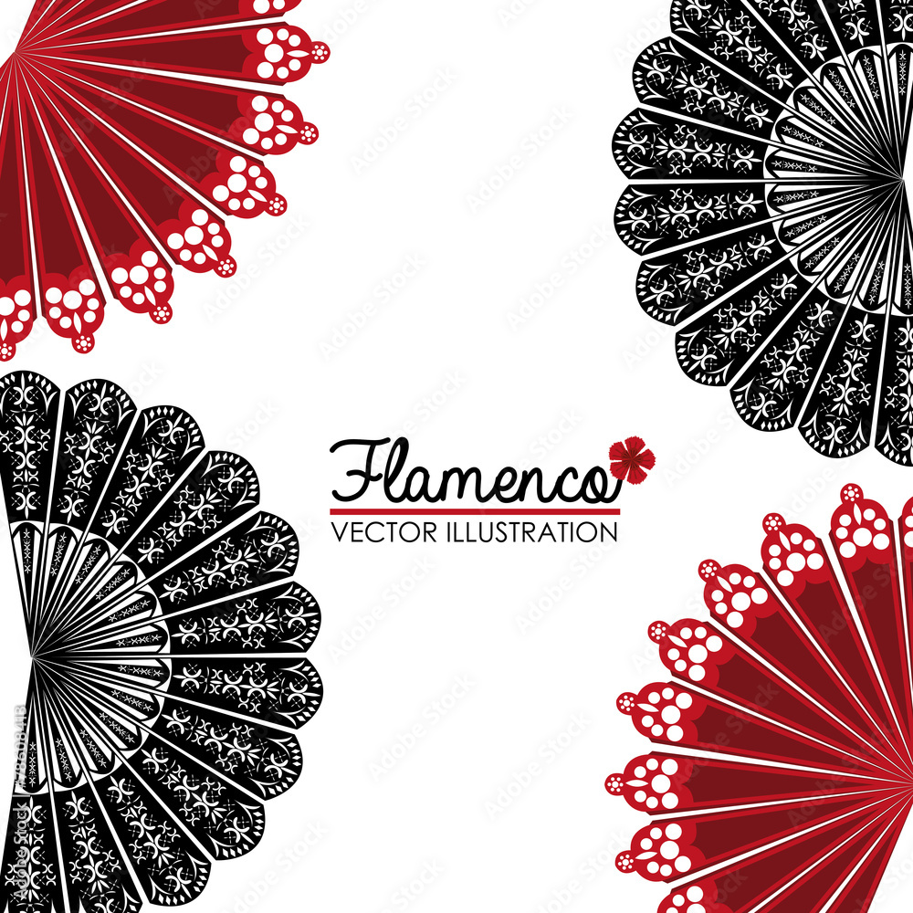 Flamenco design, vector illustration. - obrazy, fototapety, plakaty 