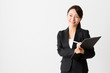 © taka - asian businesswoman on white background