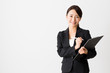 © taka - asian businesswoman on white background