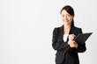 © taka - asian businesswoman on white background