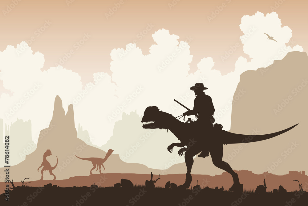 Dinosaur rider Stock Vector | Adobe Stock