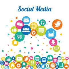 Wall Mural - social media