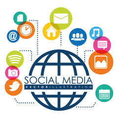 Wall Mural - social media