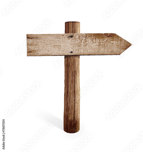 old wooden right arrow road...
