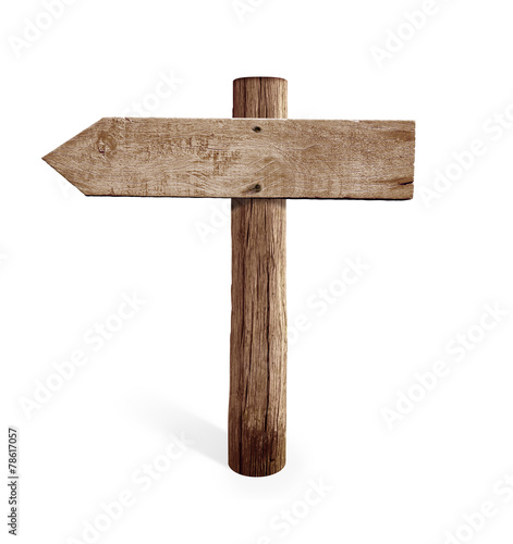 old wooden left arrow road ...