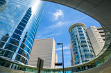 Fototapeta Londyn - Skyscrapers against blue sky in downtown of Houston, Texas