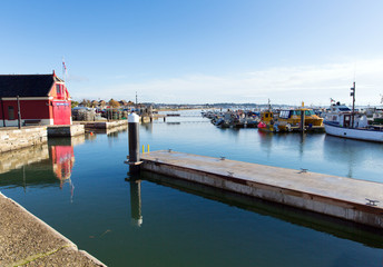 Poole harbour and quay Dorset England UK calm day