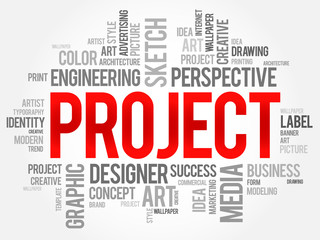 Wall Mural - project word cloud, business concept