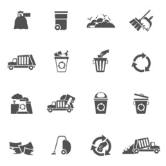 Sticker - Garbage Icons Black