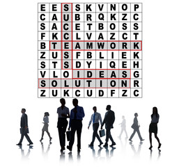 Canvas Print - Success Crossword Puzzle Words Achiement Game Concept