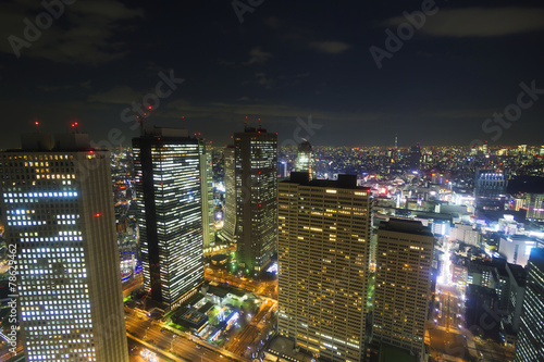 大都会東京イメージ 新宿高層ビル街から望む東京全景 東京スカイツリーも望む Stock Photo Adobe Stock