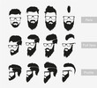 hairstyles with a beard in the face, full face and profile