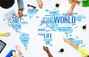 Poster - World Globalization International Life Planet Concept