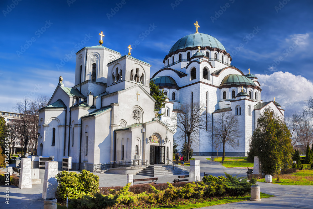Obraz na płótnie St. Sava Cathedral in Belgrade, Capital city of Serbia w salonie