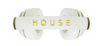white with gold decor exclusive headphones for music house.