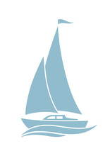Sailboat Vector Icon On White Background