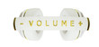 white with gold decor exclusive headphones for music.