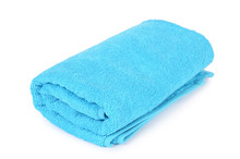 Blue Towel Isolated On White Background