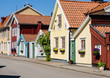 Street and buildings in the town Kalmar in Sweden.