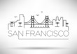 San Francisco City Line Silhouette Typographic Design