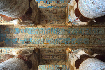 Wall Mural - Interior of ancient egypt temple in Dendera