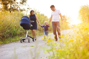 Family enjoying life together outside