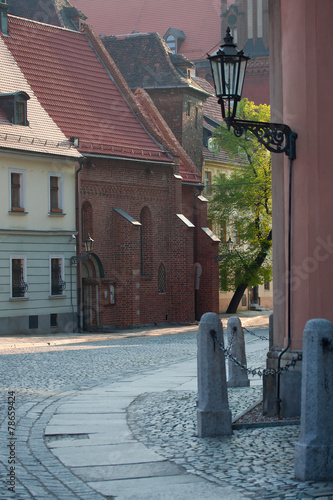 Naklejka na szybę Street in Ostrów Tumski, Wroclaw, Poland