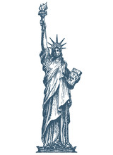 USA Logo Design Template. United States Or Statue Of Liberty