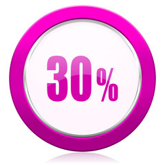Aufkleber - 30 percent violet icon sale sign