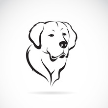 Vector Of Golden Retriever On White Background. Pet. Animal. Easy Editable Layered Vector Illustration.