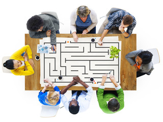 Canvas Print - Maze Puzzle Strategy Direction Strategy Challenge Concepte