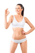 © chettythomas - Woman with perfect sim body show Ok sing in white underwear on