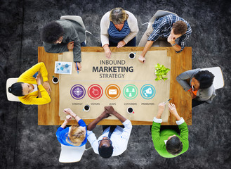 Wall Mural - inbound marketing strategy advertisement commercial concept
