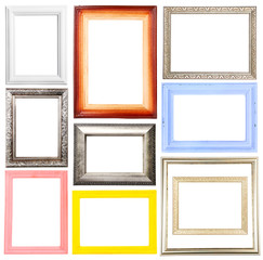 Wall Mural - Collage of frames isolated on white