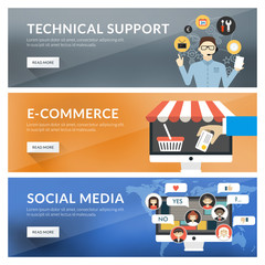 Wall Mural - Concept for technical support, e-commerce, social media